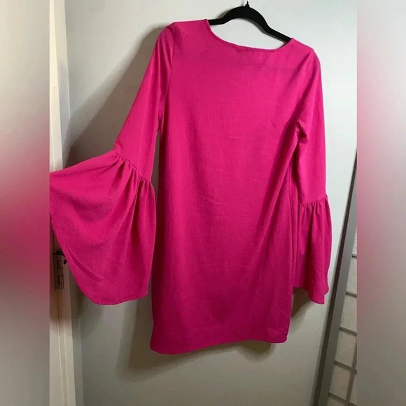 Vero Moda - Hot pink Barbie core bell sleeve dress - small - Picture 5 of 5